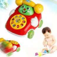 Photo of Plastic toy telephone on wheels