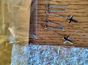 Photo of 925 Sterling Silver Cross Chain Earrings