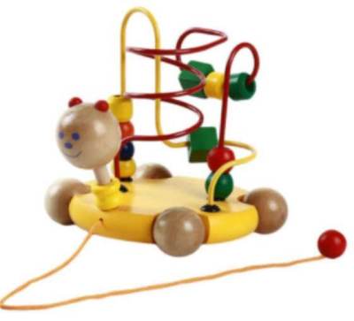 Photo of Wooden Animal Pull Along Toy – ‘Turtle Maze of Small Beads’