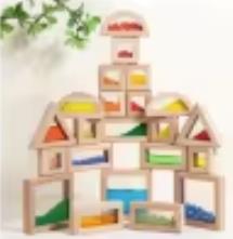 Photo of SHEIN Children’s Wooden Acrylic Rainbow Sensory Blocks