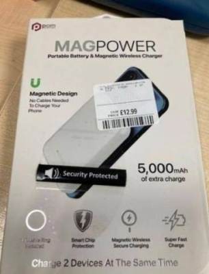 Photo of POM Portable Battery and Magnetic Wireless Charger sold by TK Maxx
