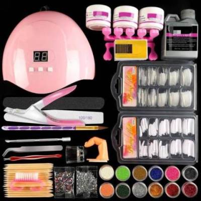 Photo of Acrylic Nail Art Kit with UV LED Lamp & Gel Polish Set sold via TikTok Shop