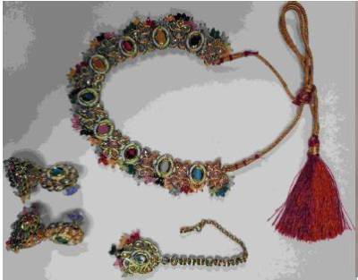 Photo of Necklace Set with Multi-Coloured Stones