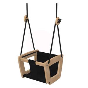 Photo of Lillagunga Toddler Oak and Black Dice Toy Swing