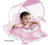 Photo of Pink Unicorn Design Baby Swimming Float with Canopy 3+ Months sold via TikTok