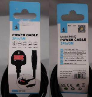 Photo of 3Pin 3M Power Cable B6182