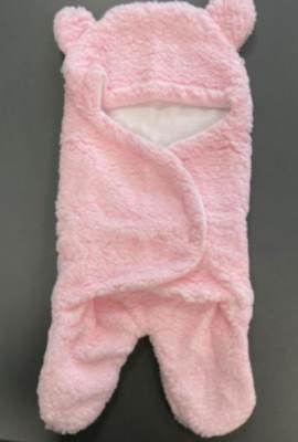 Photo of Pink Hooded Teddy Bear Baby Sleeping Bag sold via eBay