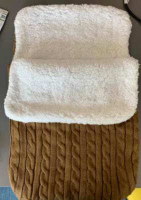 Photo of Brown and White Cable Knit Baby Sleeping Bag sold via Fruugo