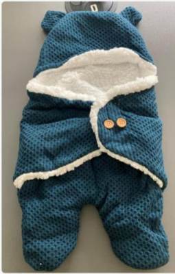 Photo of Blue and White Fleece Teddy Bear Baby Sleeping Bag sold via Fruugo