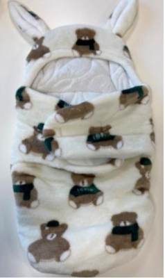 Photo of White Teddy Bear Print Baby Sleeping Bag with Bunny Ears sold via Fruugo