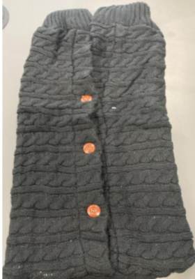 Photo of Grey Cable-Knit Baby Sleeping Bag with Brown Buttons sold via eBay