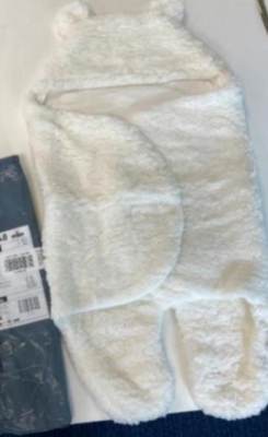 Photo of Newborn 0-6 Month White Fluffy Hooded Teddy Baby Sleeping Bag sold via eBay