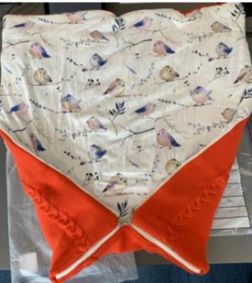 Photo of Red Zipped Baby Sleeping Bag with Bird Pattern Lining sold via Fruugo