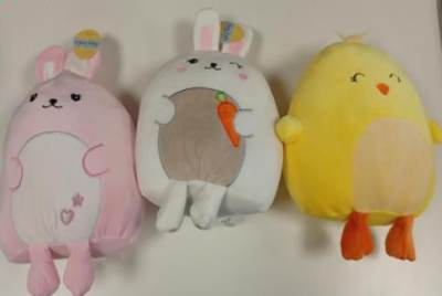 Photo of Home Bargains Happy Easter Plush Toys 25cm (Pink Rabbit, White Rabbit and Yellow Chick)