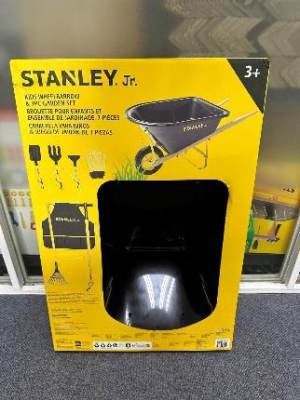 Photo of Long Handle Hoe and Rake in Stanley Jr. Kids Wheelbarrow and 7-piece Garden Set sold by Costco
