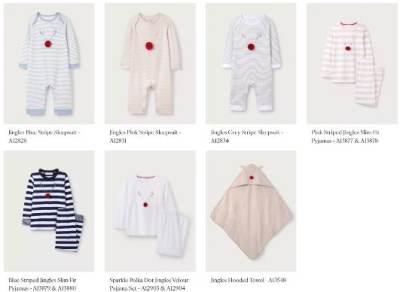 Photo of The White Company Jingle Christmas Range Pyjamas, Sleepsuits and Hooded Towel