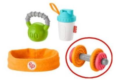 Photo of Fisher Price Dumbbell Toy sold in Baby Biceps Gift Set