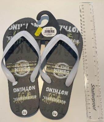 Photo of Palgrave Ltd Grey Size 3/4 Flip Flops (Batch AP-1)