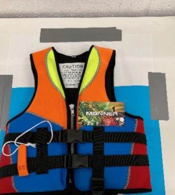 Photo of Children’s Orange and Blue Life Jacket sold via eBay