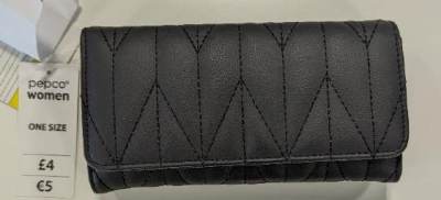 Photo of Ladies black quilted purse sold by Poundland