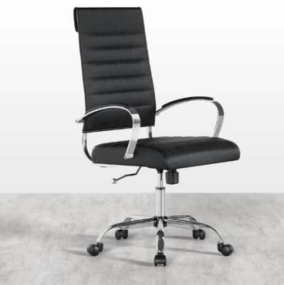 Photo of ByKallevig Laguna black faux leather upholstered office chair