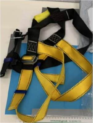 Photo of Black and Yellow Safety/Climbing Harness sold via eBay