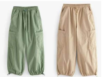 Photo of Girls Parachute Trousers Stone and Khaki sold by Next