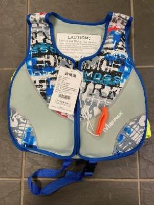 Photo of Children’s Blue and Grey Patterned Life Jacket sold via Wish