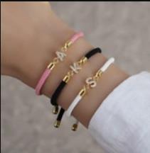 Photo of Vincenza Jewellery Pave Zircon Initial Cord Bracelet sold via Amazon