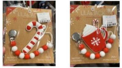 Photo of Lila & Jack Christmas Pacifier Clip & Teether sold by TK Maxx