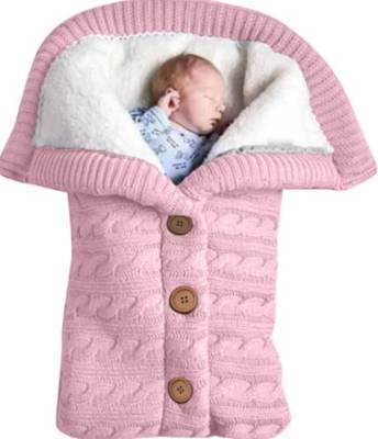 Photo of Baby Knitted Swaddle Sleep Bag sold via Amazon
