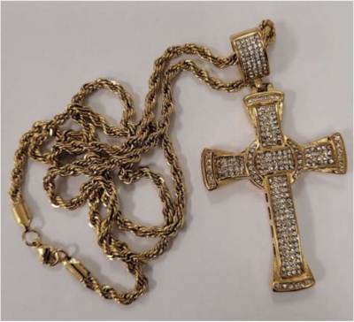Photo of Coolsteelandbeyond rope chain with cross sold via Amazon