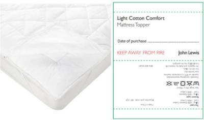 Photo of John Lewis Light Cotton Mattress Topper and Sofa Bed Topper