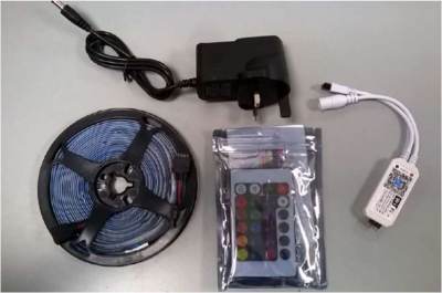 Photo of LED lighting strip with remote sold via Wish