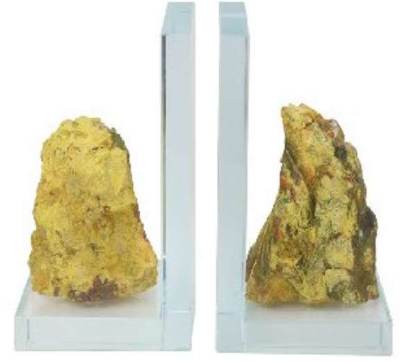 Photo of Yellow Orpiment Mineral Bookends sold by TK Maxx
