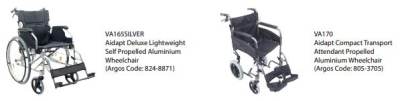 Photo of Aidapt Deluxe Lightweight Self-Propelled and Aidapt Compact Transport Attendant-Propelled Aluminium Wheelchairs sold by Argos