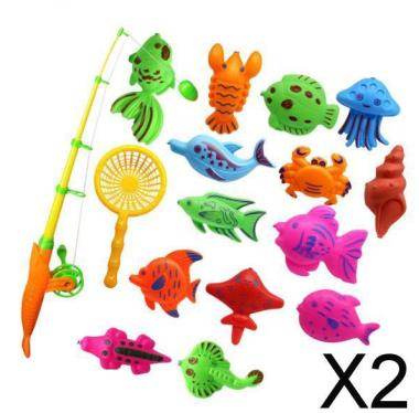 Photo of 2x15pcs Magnetic Fishing Bath Toy sold via Wish