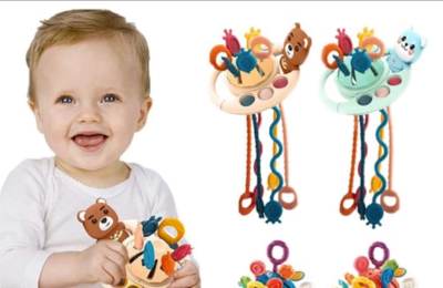 Photo of 3 in 1 Montessori Pull String Baby Toys sold via AliExpress