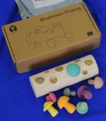 Photo of Wooden Mushroom Picking Toy Set sold via Wish