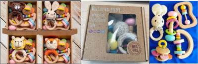 Photo of Baby Musical Instruments and Crochet Animal Rattle 5pcs Set sold via Etsy