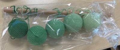 Photo of Montessori Cot Mobile with Five Green Hanging Balls sold via AliExpress