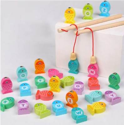 Photo of Wooden Magnetic Fishing Toy sold via AliExpress