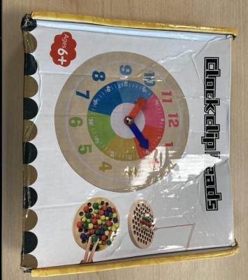 Photo of 3-in-1 Montessori Wooden Clock Magnetic Fishing Game sold via AliExpress